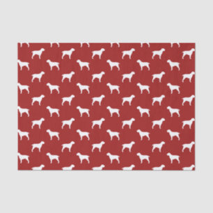 Papel De Seda Padrão de Silhuetas do Spinone Italiano Vermelho