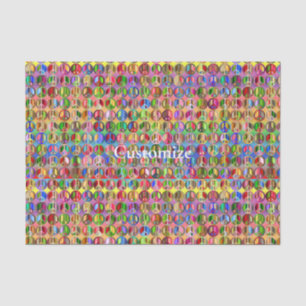 Papel De Seda padrão de símbolos de paz multicoloridos