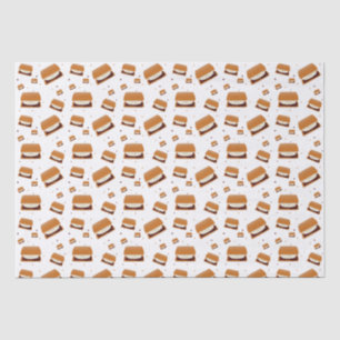 Papel De Seda Padrão de Smore do Sorriso Branco Ilustrado