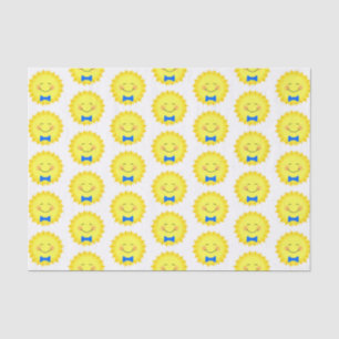 Papel De Seda Padrão de sol azul e amarelo