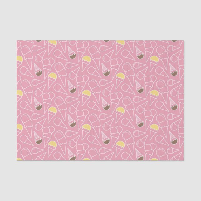 Papel De Seda Padrão de Sorvete de Verão (Frente )