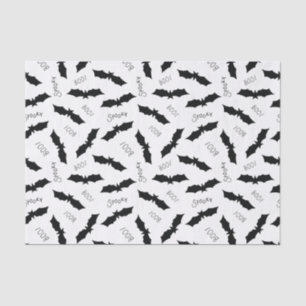 Papel De Seda Padrão de Spooky Boo Preto do Halloween