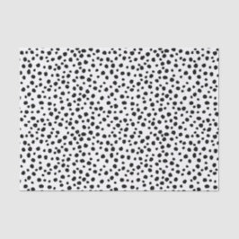 Papel De Seda Padrão de Spot Dalmático Negro e Branco moderno