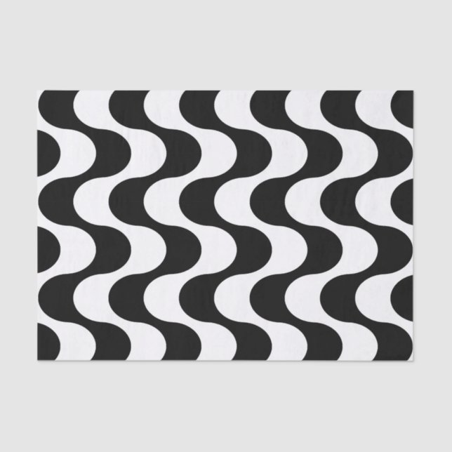Papel De Seda Padrão de Stripe Op-Art de estilo onda retroativo  (Frente )