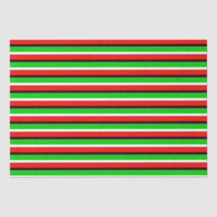 Papel De Seda Padrão de Stripe Verde Vermelho Design