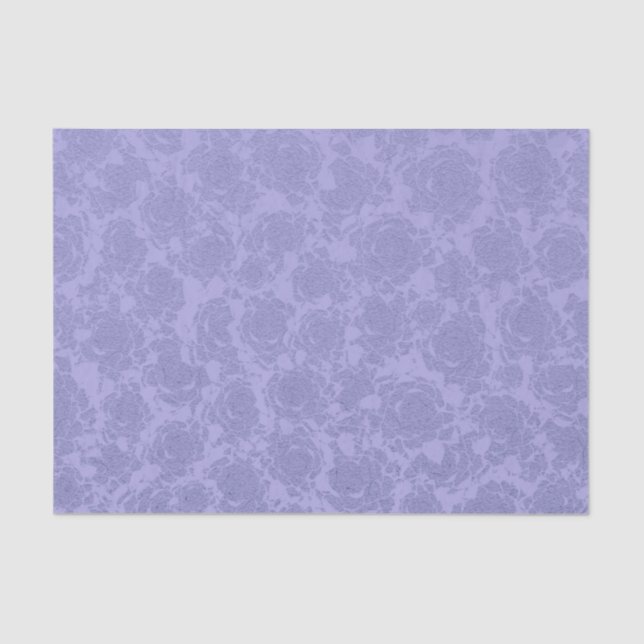 Papel De Seda Padrão de Suculência Floral Puro de Lavanda Pastel (Frente )