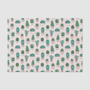 Papel De Seda Padrão de Suculentas Cacto
