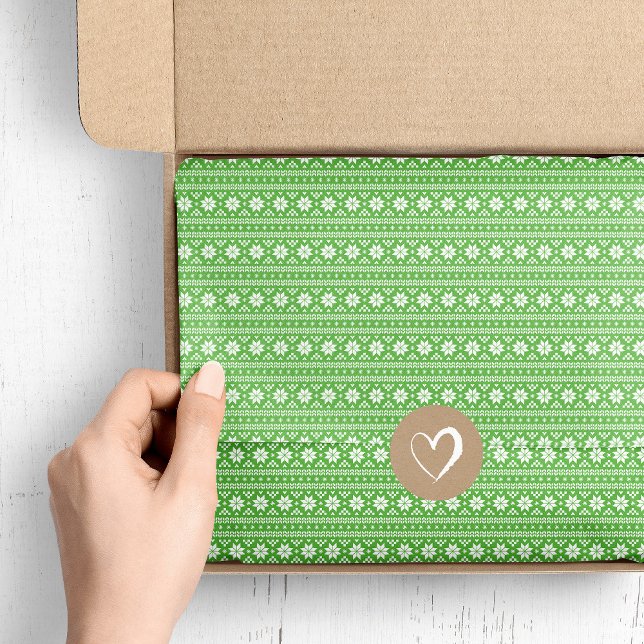 Papel De Seda Padrão de Suéter de Natal da Ilha Green Fair (Criador carregado)