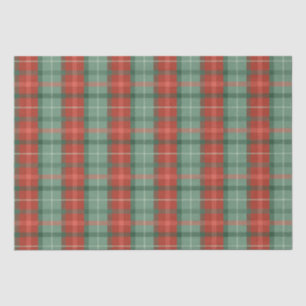 Papel De Seda Padrão de tartã vermelho e verde