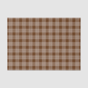 Papel De Seda Padrão de Tartan Xadrez castanha e branca