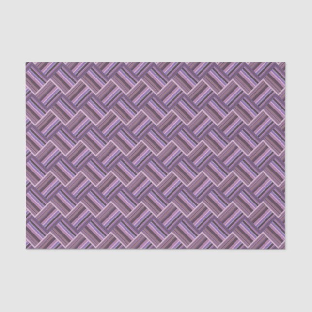 Papel De Seda Padrão de tecelagem diagonal das faixas de Mauve (Frente )