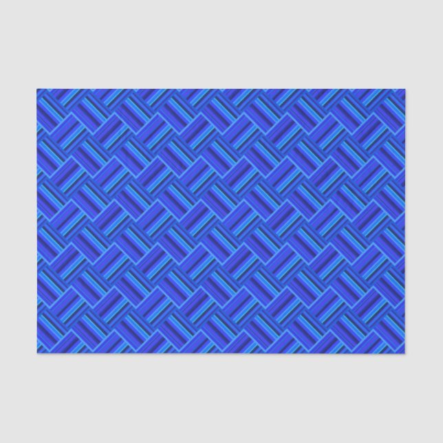 Papel De Seda Padrão de tecelagem diagonal de faixas azuis (Frente )