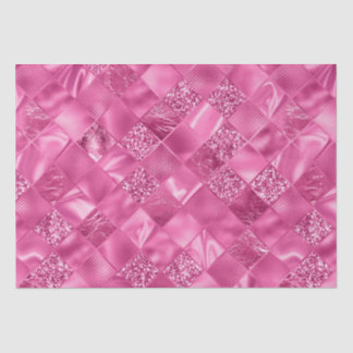 Papel De Seda Padrão de tecelagem quadrada de multitextura rosa