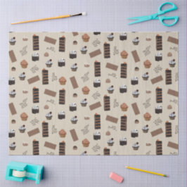Papel De Seda Padrão de Tema de Chocolate