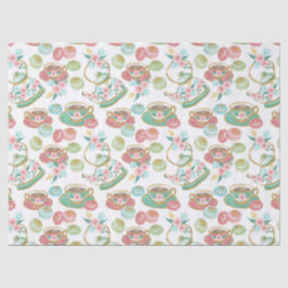 Papel De Seda Padrão de tempo do chá