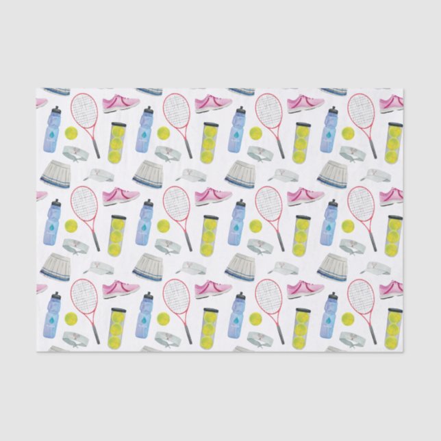 Papel De Seda Padrão de Tênis de Cor de Água Rosa (Frente )