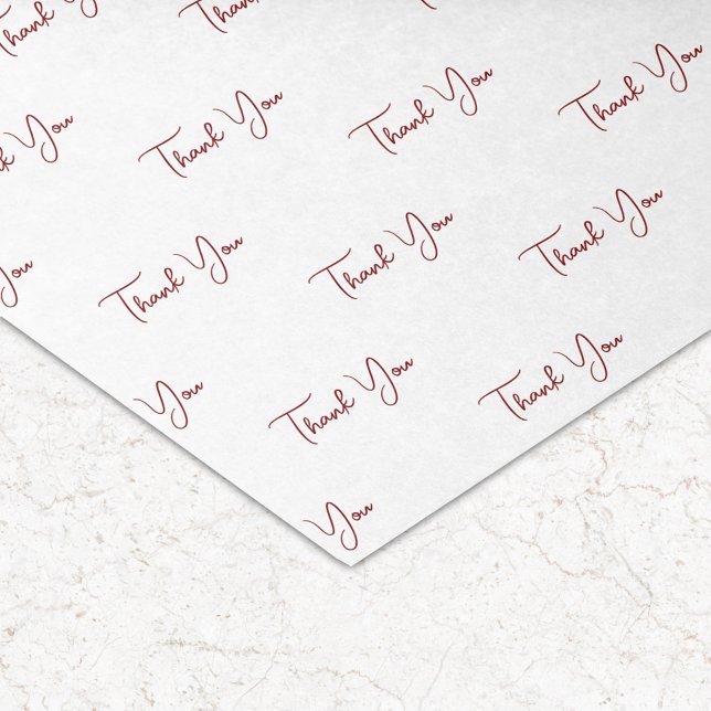 Papel De Seda Padrão de Texto Vermelho Personalizado Obrigado (Criador carregado)