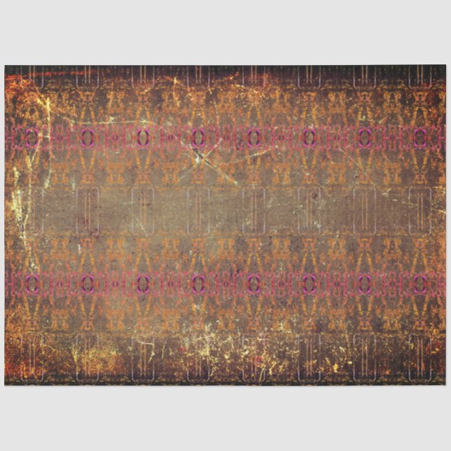 Papel De Seda Padrão de Textura Roxa Marrom Ferrugem Ocidental T (Frente )