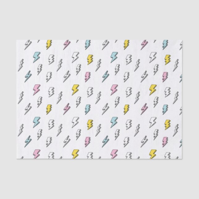 Papel De Seda Padrão de trava de raio da porta branca (Frente )