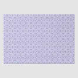 Papel De Seda Padrão de Treliça Floral Lavanda e Branco