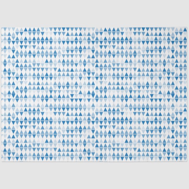 Papel De Seda Padrão de triângulo azul (Frente )