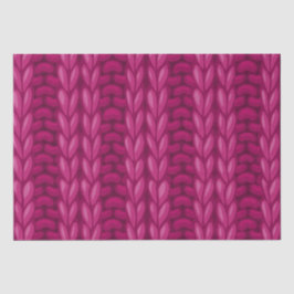 Papel De Seda Padrão de Tricô de Inverno Rosa Escuro