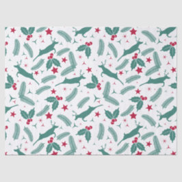 Papel De Seda Padrão de vassoura e vassoura de Natal verde