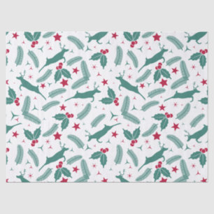 Papel De Seda Padrão de vassoura e vassoura de Natal verde