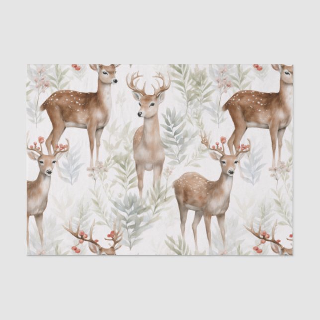 Papel De Seda Padrão de Veado de Natal sem Olhos (Frente )