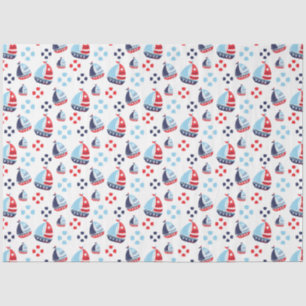 Papel De Seda Padrão de veleiros náuticos e de boias anéis