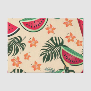 Papel De Seda Padrão de Verão de Melancia Tropical