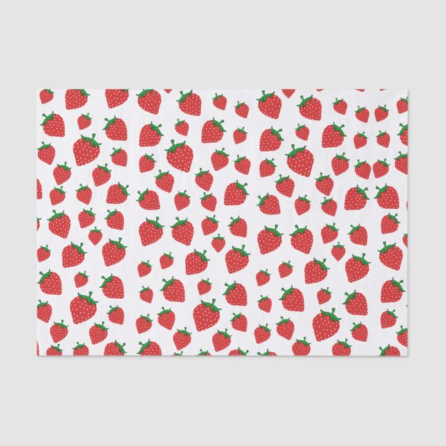 Papel De Seda Padrão de Verão de Morango (Frente )