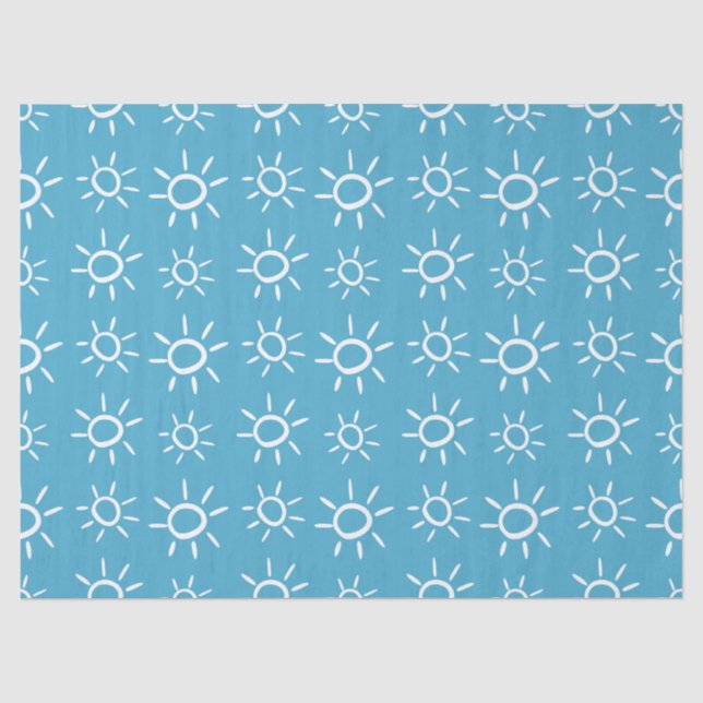 Papel De Seda Padrão de Verão Doodle Sol Divertido (Frente )