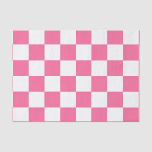 Papel De Seda Padrão de Verificação Branco Cor-de-Rosa