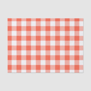 Papel De Seda Padrão De Verificação De Gingham De Cor Laranja