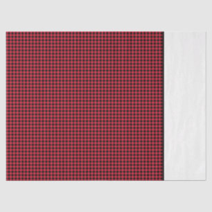 Papel De Seda Padrão de Verificação de Preto Vermelho Natal 2 Cl