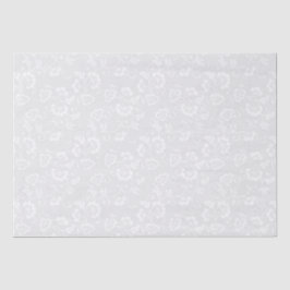 Papel De Seda Padrão de Videira Floral Branca em Cinza Claro