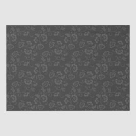 Papel De Seda Padrão de videira floral cinza sobre cinza