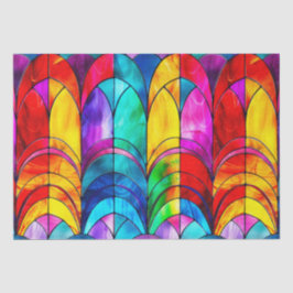 Papel De Seda Padrão de Vidro Arco-Íris Arrebatado Elegante