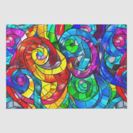 Papel De Seda Padrão de Vidro Arco-Íris Arrebatado Elegante