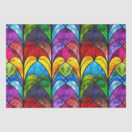 Papel De Seda Padrão de Vidro Arco-Íris Arrebatado Elegante