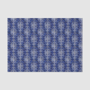 Papel De Seda Padrão de Vintage do Damasco de Prata Azul