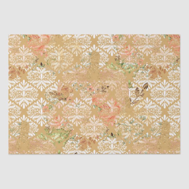 Papel De Seda Padrão de vintagem do Boho (Frente )