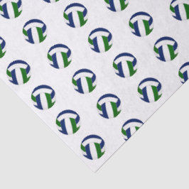 Papel De Seda padrão de vôleis azuis verdes minúsculos