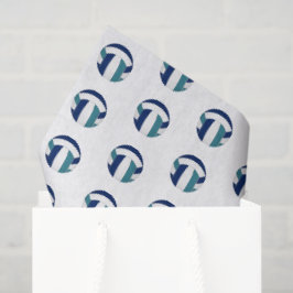 Papel De Seda padrão de vôleis azul teal minúsculos