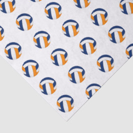 Papel De Seda padrão de vôleis laranja azuis minúsculos