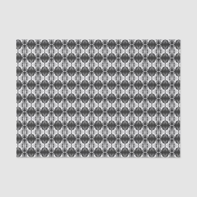 Papel De Seda Padrão de wallpaper Art Deco - preto e branco (Frente )