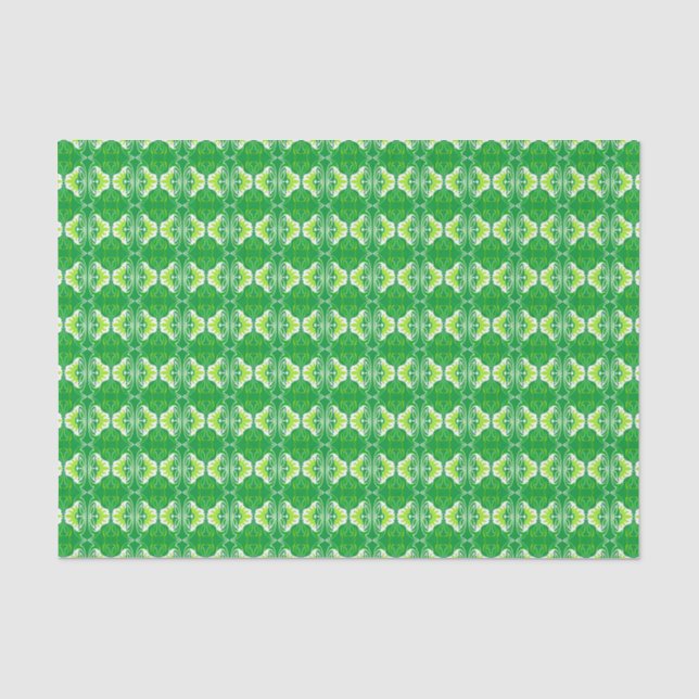 Papel De Seda Padrão de wallpaper Art Deco - verde e branco (Frente )