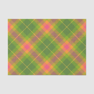 PAPEL DE SEDA PADRÃO DE XADREZ AMARELO DE TINTA VERDE