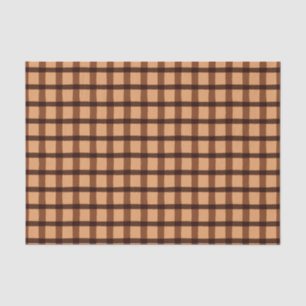 Papel De Seda Padrão de Xadrez castanho de chocolate